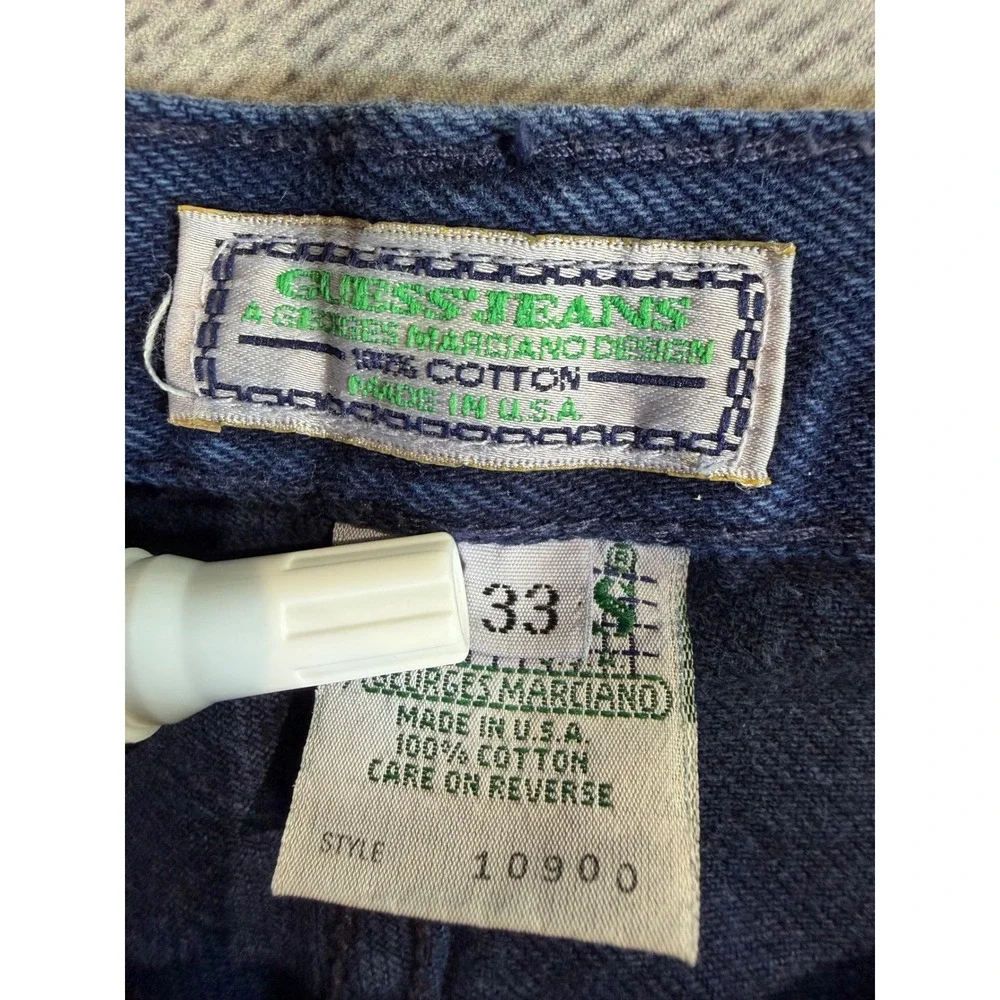 Vintage Guess Jeans Georges Marciano Denim Shorts Indigo Blue Made in USA 33